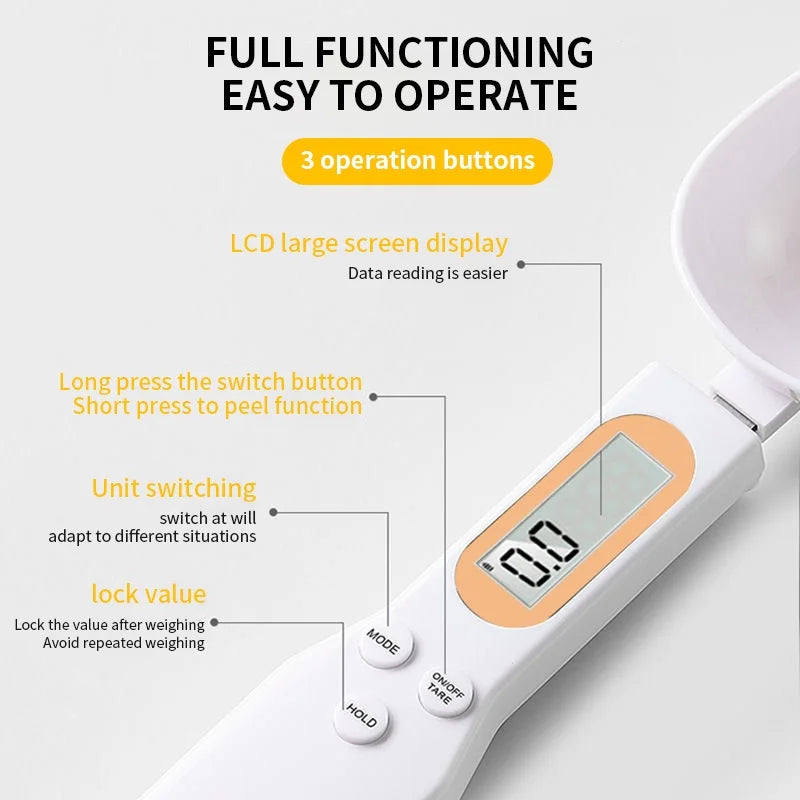 500g 0.1g LCD Electronic Kitchen Scale Digital Food Measuring Flour Spoon Digital Spoon Mini Kitchen Tool for Milk Coffee