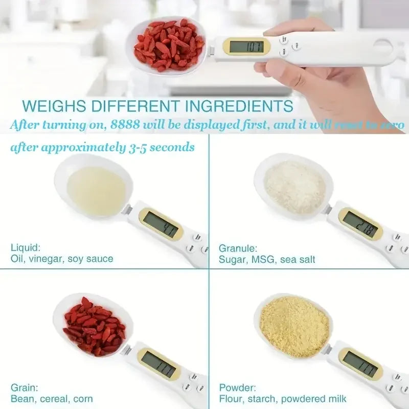 500g 0.1g LCD Electronic Kitchen Scale Digital Food Measuring Flour Spoon Digital Spoon Mini Kitchen Tool for Milk Coffee